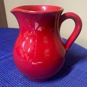 RED PITCHER 7” Tall MADE IN ITALY  Glossy Finish  Excellent